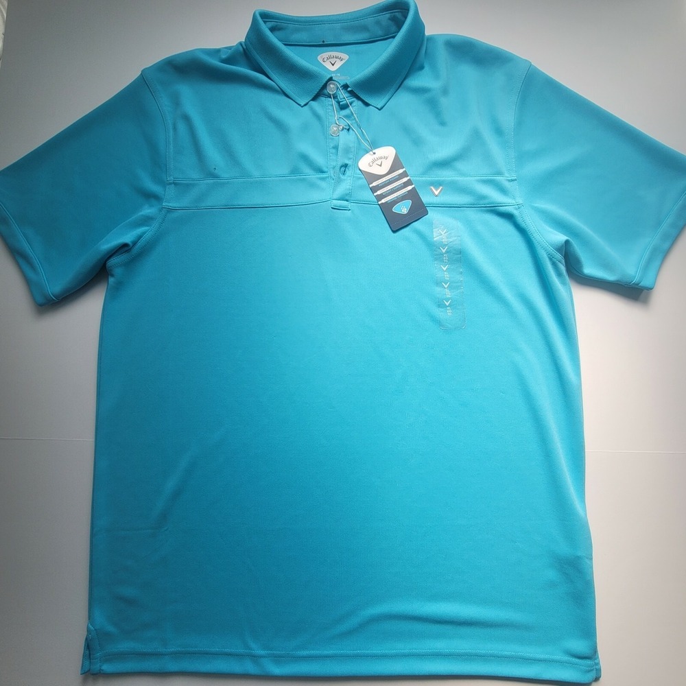 Callaway‎ Opti-Dri Polo Golf Short Sleeve Shirt Size XL Light Blue ***Flawed***